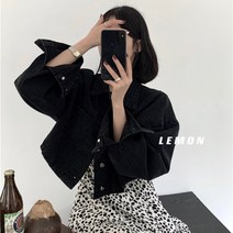 드레보루조 / 크롭 블랙 데님 자켓