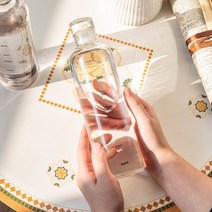 Tiz 타임 디자인 내열유리 보틀 휴대용 물병, 500ml+500ml(1+1)