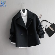 셀럽당 작은 키의 짧은 모직 코트 무드 코트 여