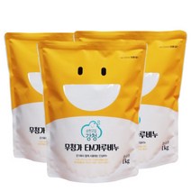 강청 무첨가순비누 EM 가루비누1kgX3개입 녹색인증 일반드럼겸용