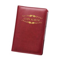 우표 동전 지폐 수집책 스크랩북 앨범 120 포켓 가죽 동전 앨범 기념 지폐 스탬프 수집가 노트 여행용 컬, 02 Red flower