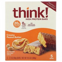 THINK 프로틴바 5개입 크리미 피넛버터 단백질20g 미국 수입산 고단백 영양바