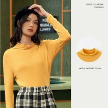 겨울 넥워머 Toyouth 여성 바닥 티셔츠 봄 가을 겨울 멀티 칼라 컬러 슬림 티셔츠 솔리드 자체 난방 기본 모든 매치 탑스