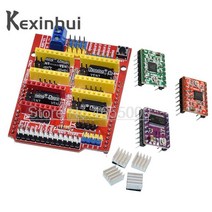 아두이노키트 프로그래밍 전자 아두이노 모듈 부품 Cnc 쉴드 v3 조각 기계3d 프린터+ 4pcs a49884pcs arduino 용 drv8825 스테퍼 모터 드라이버, a4988 빨간색 kit
