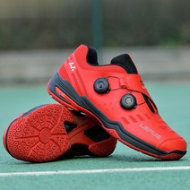 스쿼시화 전문 배드민턴 신발 테니스 스포츠 배구 신발 이중 회전 버클 자동 레이스 탁구