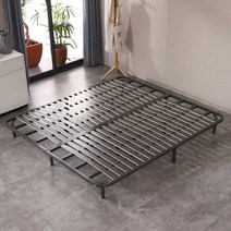 블랙 철제 매트 받침대 침대틀 접이식 소파 베드 길이 조절 틀 파레트 매트리스, 1500mmx2000mm 일반 6단 폴딩