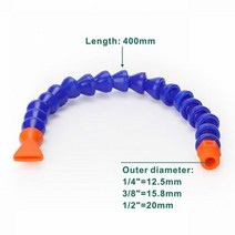 플라스틱 원형 노즐 조정 가능한 오일 냉각 호스 2/3/4 포인트 유연한 물 파이프 300/400/500/600mm, [02] 400, [02] 1/4