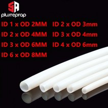 3D프린터 부품 소모품 1 미터 1mm 2mm 3mm 4mm 6mm 8mm PTFE 용, ID4.35mm OD6.35mm, 하얀