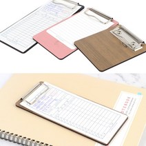 컬러 우드 클립보드 파일클러치 영수증 전표철 정리, 200, 갈색