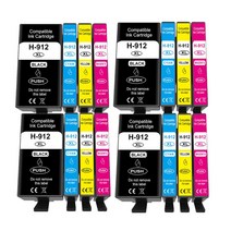 HP 912 912XL 잉크 카트리지 HP912 OfficeJet 8010 8012 8013 8014 8015 8017 8018 8020 8022 8023 8024 8025 프린터, [04] 4BK 4C 4M 4Y