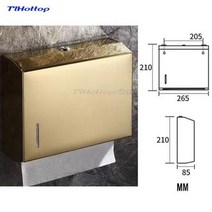 스테인레스 스틸 수동 홀더 디스펜서 종이 타월 랙 장식 크라운 골드 블루 YH8013 262*205*83mm, Gold 1pc