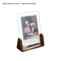 아크릴 투명 액자 틀 제작 검은 호두나무 크리에이티브 프레임 세트 테이블 모던하고 심플한 U 모양, [02] Black walnut color2, [03] 7 inch