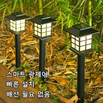 방수 태양광 야외 LED 잔디등 태양광잔디등, 컬러 라이트