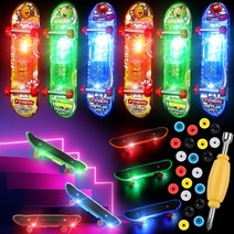 서핑 웨이크 보드 LED 미니 핑거 조명 세트 교체 가능한 바퀴와 스크루드라이버 포함 36 개, 6pc Skateboards