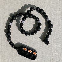 A의취향 디자인 우드볼 멀티탭 개별 3구 콘센트 전선 커버, 1.5m, 우드블랙