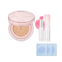 SET 롬앤 블룸 인 커버핏 쿠션 15g SPF40PA++&글래스팅 멜팅 밤 3.5g 2종 세트 +베이스 샘플 3개, 19 퓨어_01 코코 누드