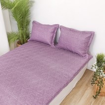 접이식 누빔 요커버 요솜세트 바닥깔개 (1/2/3인용), 퍼플, 더블2인(요커버+요솜)