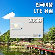 한국여행유심 SKT / KT통신망 30일 데이터전용, 30일 LTE 20GB