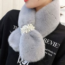 무드라인 진주 머플러 털 밍크 페이크 퍼 목도리 어머니 할머니 선물 5컬러