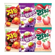 오리온 리찌알맹이 67g+포도알맹이 67g+자두알맹이 67gx각2개(총6개), 6개