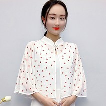 케이프블라우스 쉬폰 목도리 여름 짧은 목도리 재킷 스커트 망토 케이프 탑 선 스크린 카디건 용 얇은 섹션 여성