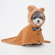 리치독스 강아지 고양이 숄 케이프 스카프 방석 겨울옷 망토 애니멀망토담요 S, 브라운