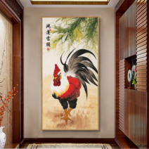 재물 출세 행운 인테리어 풍수 닭그림 보석십자수 DIY 비즈 페인팅 큐빅 붙이기, 70x100cm, 1개
