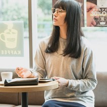 14수 라운드 긴팔 티셔츠 헤비 순면 프린트스타 소매 시보리