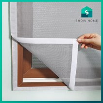 쇼홈 맞춤 방충망 창문 베란다 벨크로 모기장 셀프 시공 일반촘촘망, 회색, 80cm x 270cm, 1개