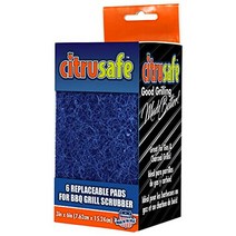 CITRUSAFE 출장통돼지바베큐 CitruSafe 6개 교체 가능 BBQ 그릴 스크러버 패드 가스 숯 격자 안전하게 그리스 연소된 음식 제거