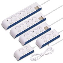 현대일렉트릭 하이탭 2800W 안전멀티탭 개별스위치 접지 16A 과부하차단 소형가전 [안전커버 2개 증정], 5구3미터 HIPMP-53N