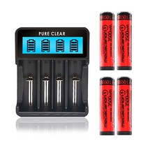 퓨어클리어 SW-4P LCD 4구 멀티충전기 1개+메가캐논 18650 3500mAh 세트상품, 퓨어클리어 SW-4P+메가캐논 18650 4개