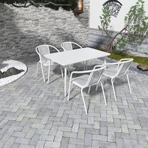 파라솔세트 대형 야외 옥상그늘막 비치 낚시 피크닉 편의점 카페 캠핑 접이식 테라스, 120 화이트 철제 롱테이블+4 의자