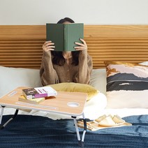 그뤠잇라이프 다용도 접이식 테이블 베드트레이, 마호가니
