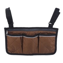 전동휠체어 노인전동차 대부분의 보행용 바퀴에 적합한 모바일 장비 액세서리에 적합한 휠체어 사이드 포켓 ​​휴대용 보관 가방, 갈색