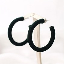 브이와이 여자 빅링 링 스몰링 벨루어 연분홍 귀걸이