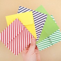 정사각 봉투 5set, 사선다크