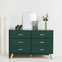 골드핏 서랍장 3단 와이드 침실 서랍 1200 G11, 딥그린