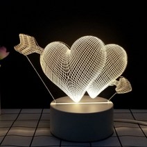 [모비딕컴퍼니] 수면무드등 인테리어등 수면조명 큐피드의화살무드등 유리병LED캔들 phiao, 잇★ 큐피드의 화살 3D 착시 아크릴 무드등, [좋아요]