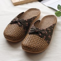 S2하우스 플라워라탄 거실화 실내슬리퍼 여름실내화, 브라운