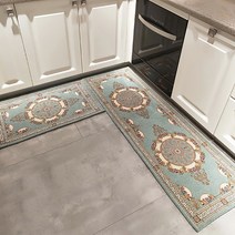 SKANDSALO 북유럽 감성 미끄럼방지 발판 주방매트, 878티파니블루