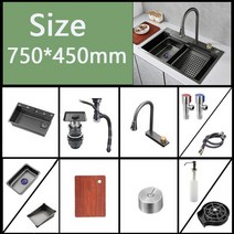 싱크볼교체 싱크볼 싱크대 싱크대볼교체 싱크볼교체비용 싱크대교체 사각싱크볼교체 주방씽크볼 주방싱크대 주방 싱크 폭포 나노 스테인레스 스틸 탑 단일 세면대 및 배수 액세서리, 17.B3-7545