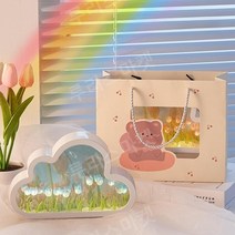 튤립 조명 거울 수제 diy 특별한 선물 감동 인테리어 소품 독특한 특이한, 블루 튤립