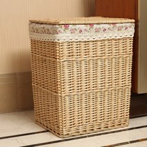 롱라움 라탄바구니 라탄수납함 빨래통 빨래바구니 인테리어 슬라이딩 대나무 햄퍼, 중, B