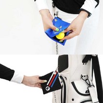 골프공수건 릴와이어 골프공 닦이 타월 걸이 캐디 골프용품 악세사리, 리프