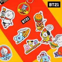 BT21 캐릭터 음식 스티커 모음팩 다이어리 꾸미기