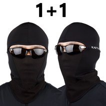 카투스 MAX 바라클라바 1+1 자전거두건 쿨기능성 바라클라바 얼굴마스크, 블랙+블랙
