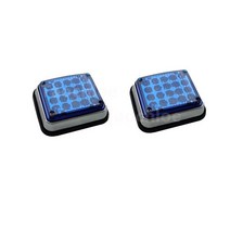 레드 블루 앰버 화이트 12V 경찰차 플래시 스트로보 스코프 구급차 조명 펌퍼 소방차 LED 2 개, 02 12v constant mode, 01 파란, 2개