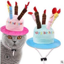 강아지 고양이 생일 모자 (케이크모자), 핑크