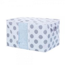 IHJ239905 이불정리함정리함 이블보관백 땡땡이 옷 손잡이 다용도 가로 이불보자기 가방, 1